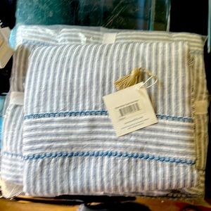 NWT Serena & Lily Stone Harbor- Navy ticking - Twin Duvet -